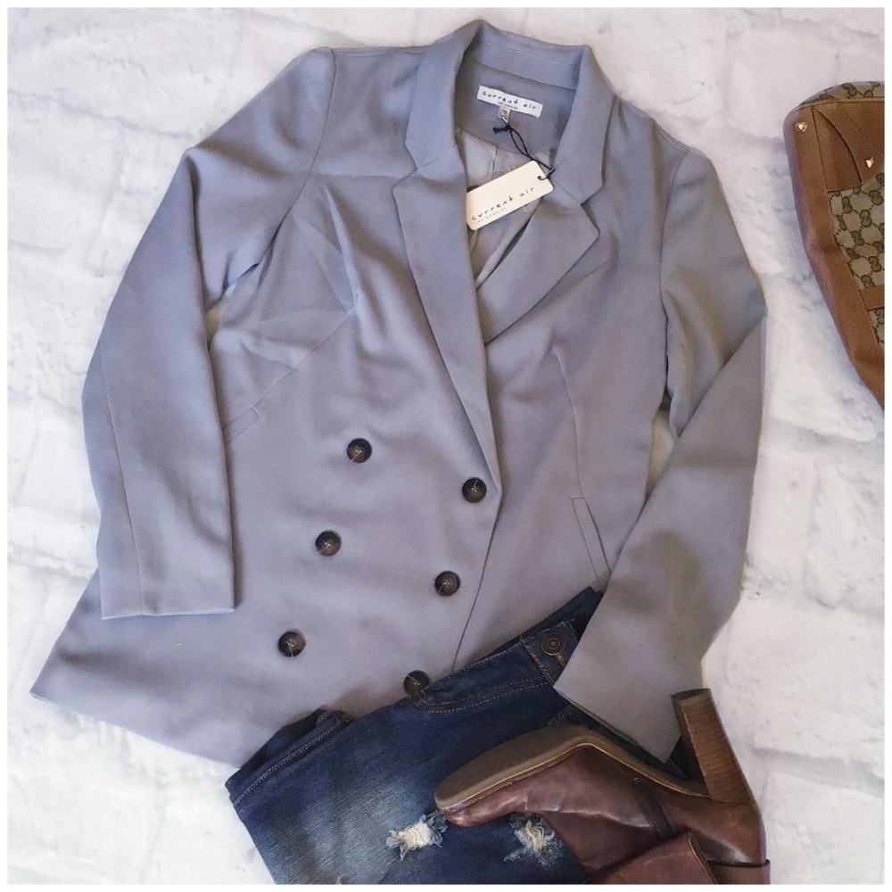 LAST ONE❗CURRENT AIR Anthro Slate Gray Chic Blazer - Picture 4 of 8